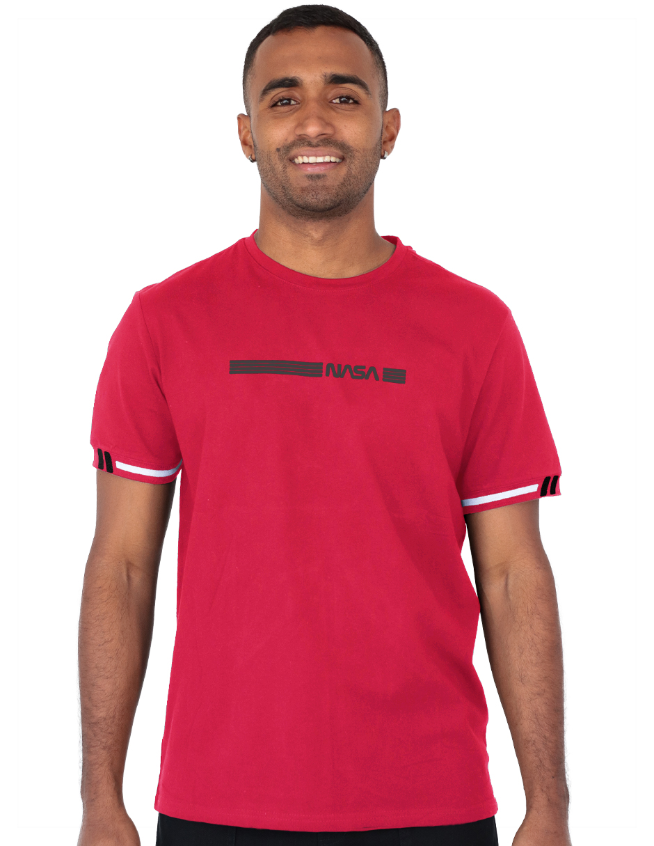 Playera Casual Caballero Premium Estampada Rojo Roosevelt C350