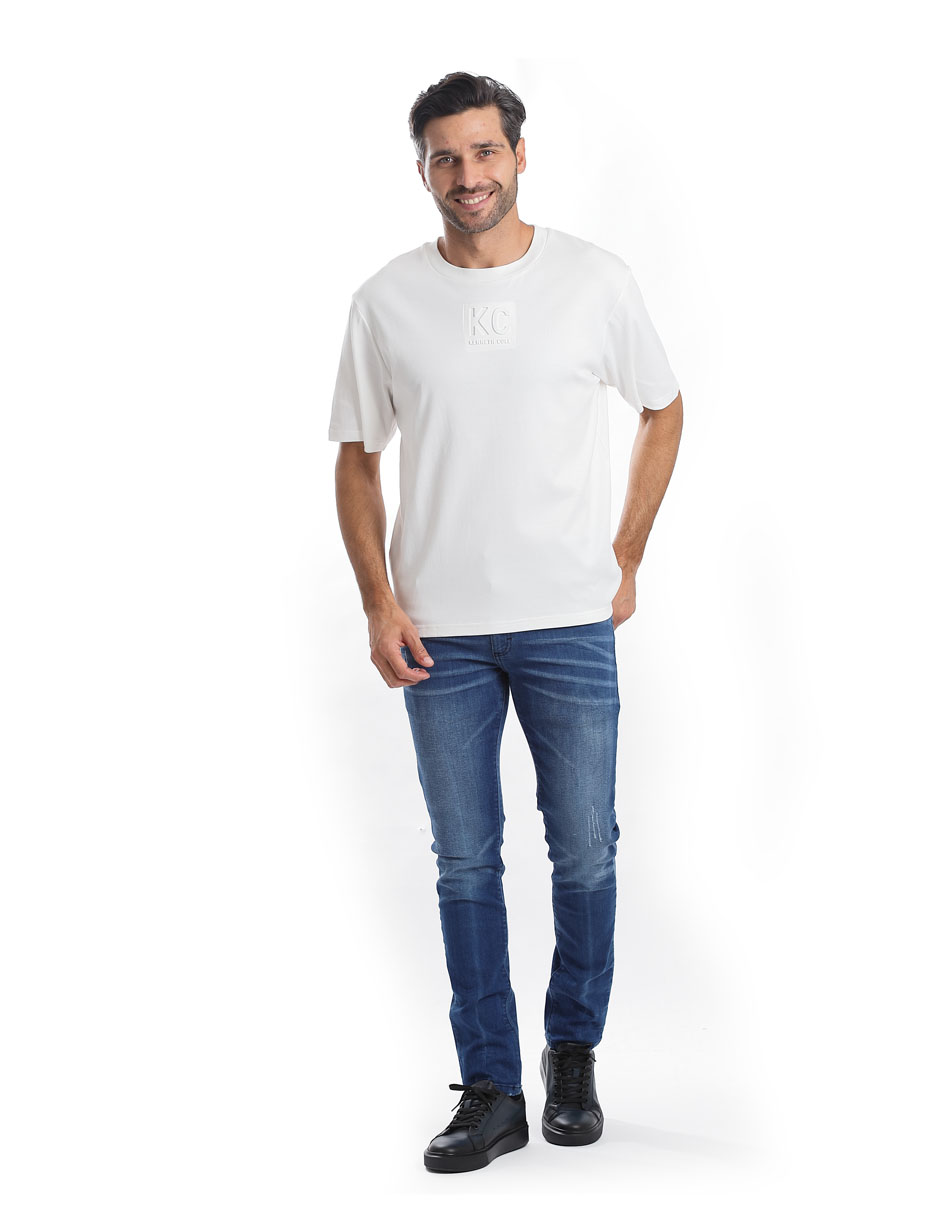Foto 3 pulgar | Playera Kenneth Cole Kcpv25cam19 Hombre Blanco Algodón Casual