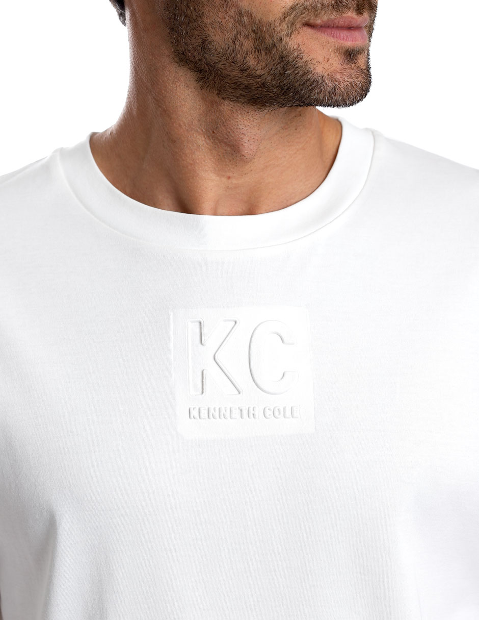 Foto 4 pulgar | Playera Kenneth Cole Kcpv25cam19 Hombre Blanco Algodón Casual