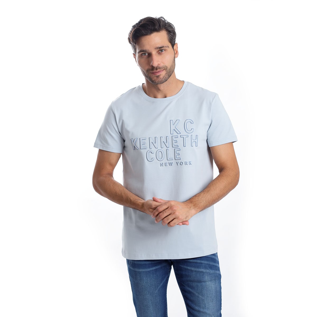 Playera Hombre Kenneth Cole Kcpv25cam18 Azul Claro Algodón Casual $799