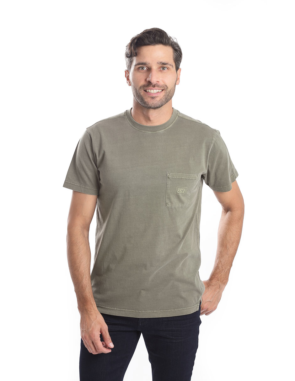 Foto 2 pulgar | Playera Hombre Kenneth Cole Kcpv25cam66 Verde Algodón Casual