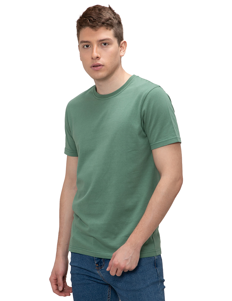 Playera Confort Fit De Cuello Redondo Generra 218712 color Verde