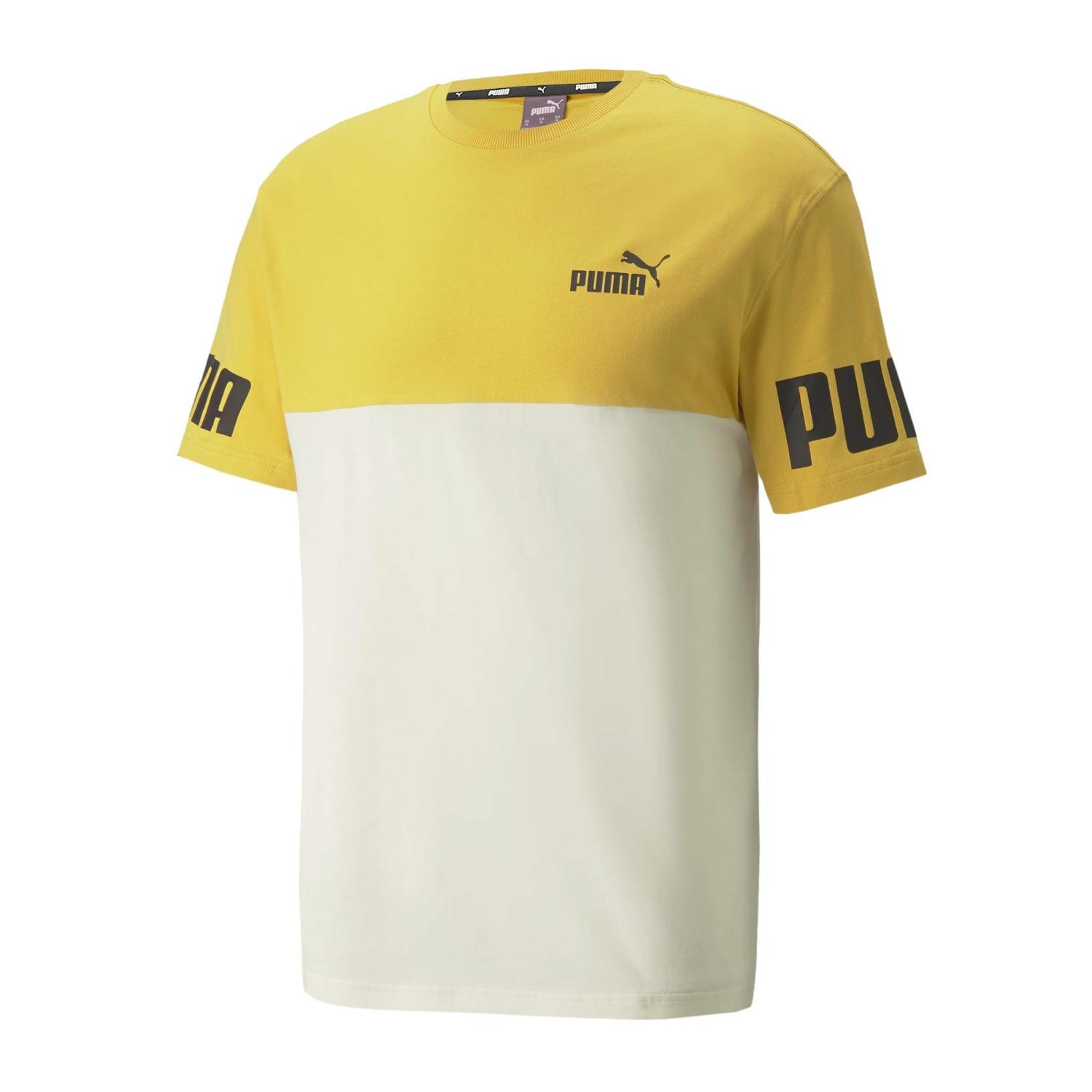 Foto 2 pulgar | Playera Puma Power Color Block 847389-31 Amarilla para Hombre