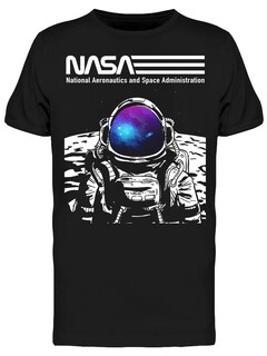 Foto 1 | Playera Nasa SmartPrintsInk color Negro para Hombre Astronauta en el Espacio