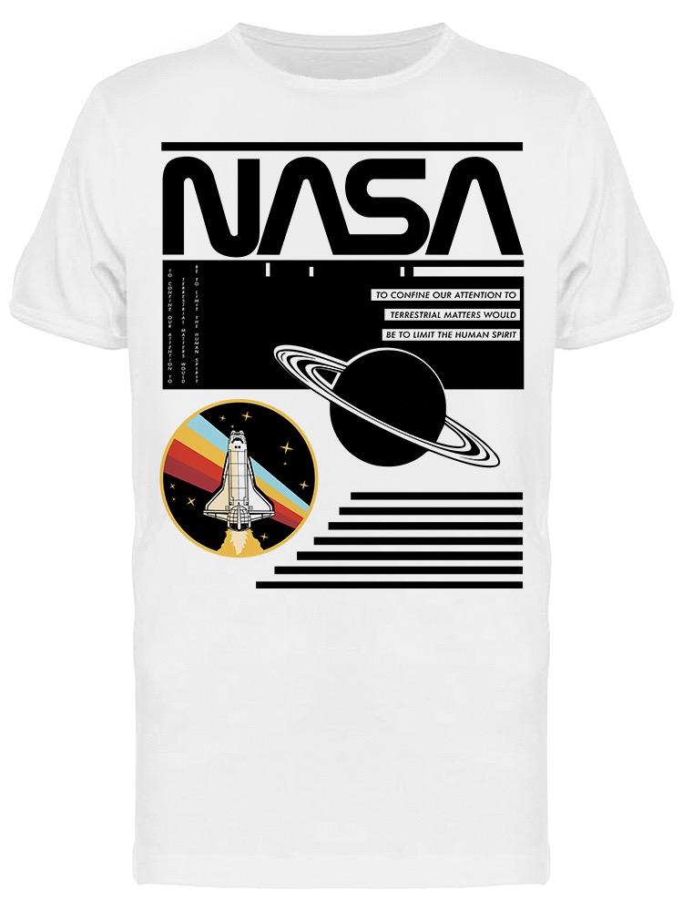 Playera Nasa para Hombre SmartPrintsInk color Blanco Diseño Saturno