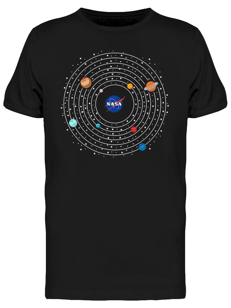 Foto 2 pulgar | Playera Nasa para Hombre Sistema Solar SmartPrintsInk color Negro