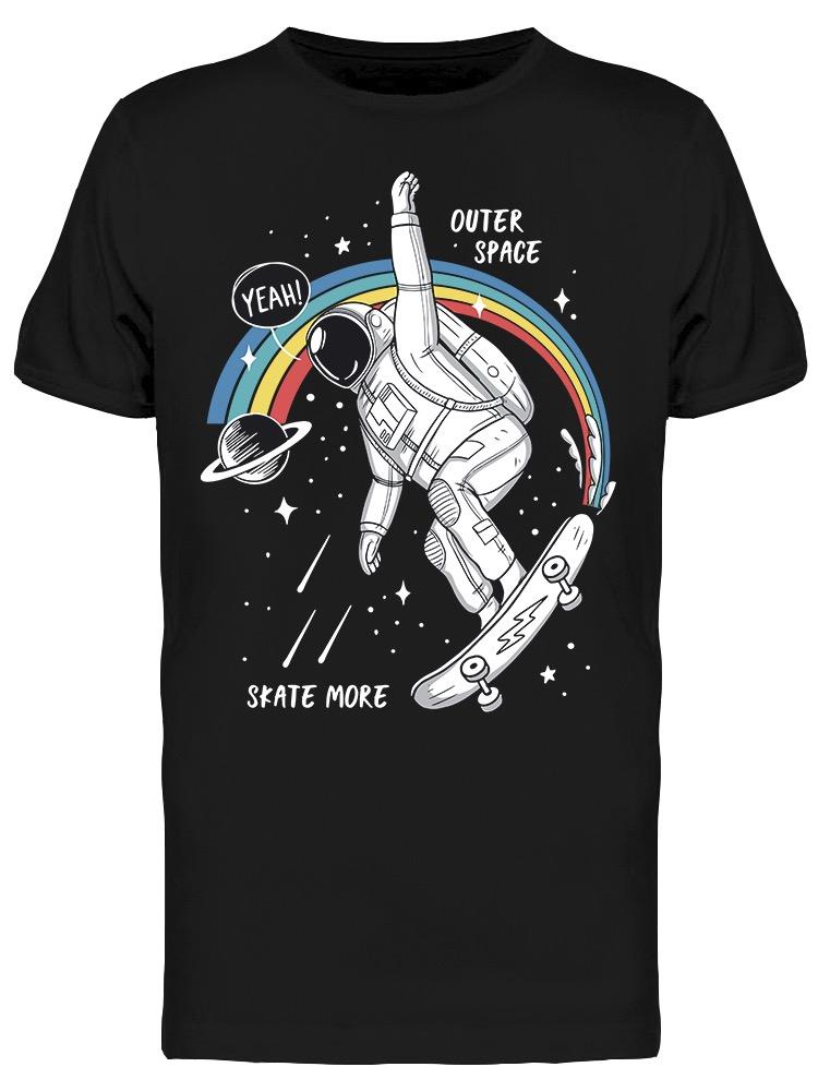 Foto 2 pulgar | Playera para Hombre Diseño Astronauta Patinando en el Espacio SmartPrintsInk color Negro