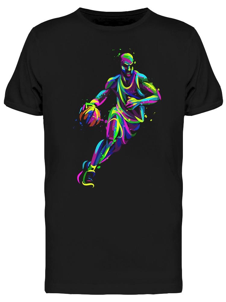 Foto 2 pulgar | Playera para Hombre Diseño Jugador de Basketball SmartPrintsInk color Negro