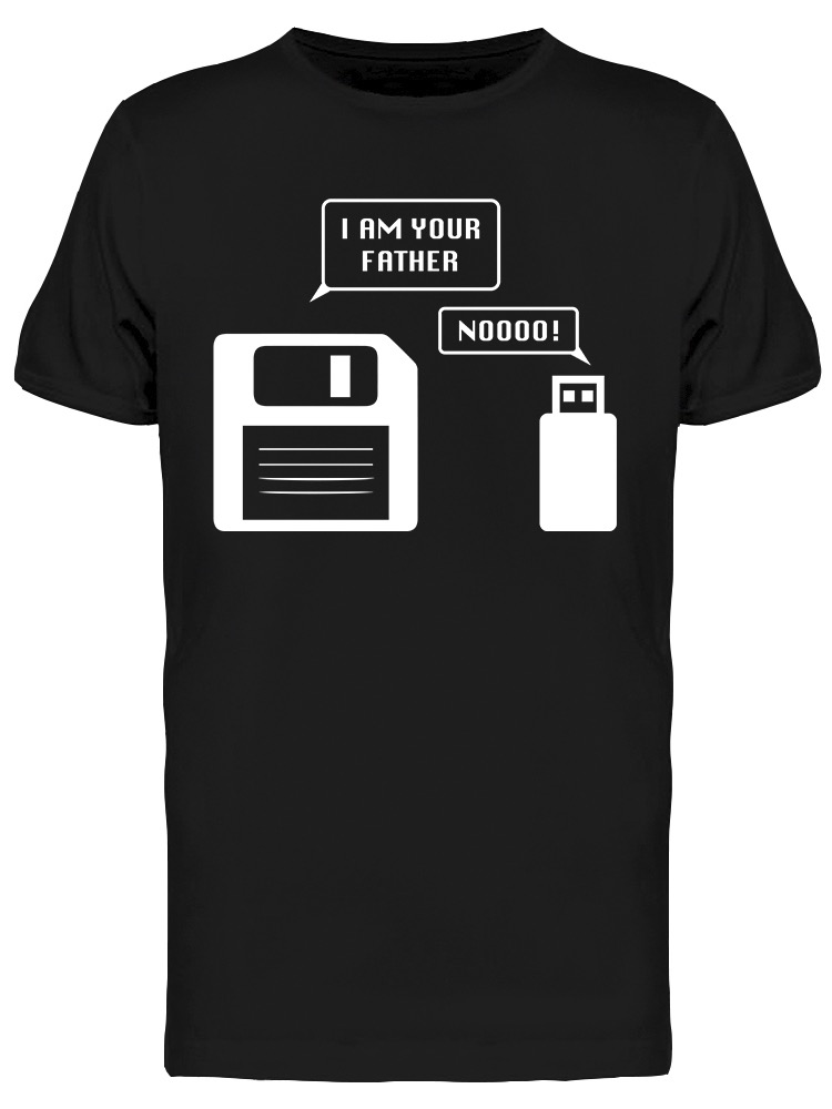 Foto 1 | Playera Smartprintsink color Negro Hombre Yo Soy Tu Padre Floppy Disk