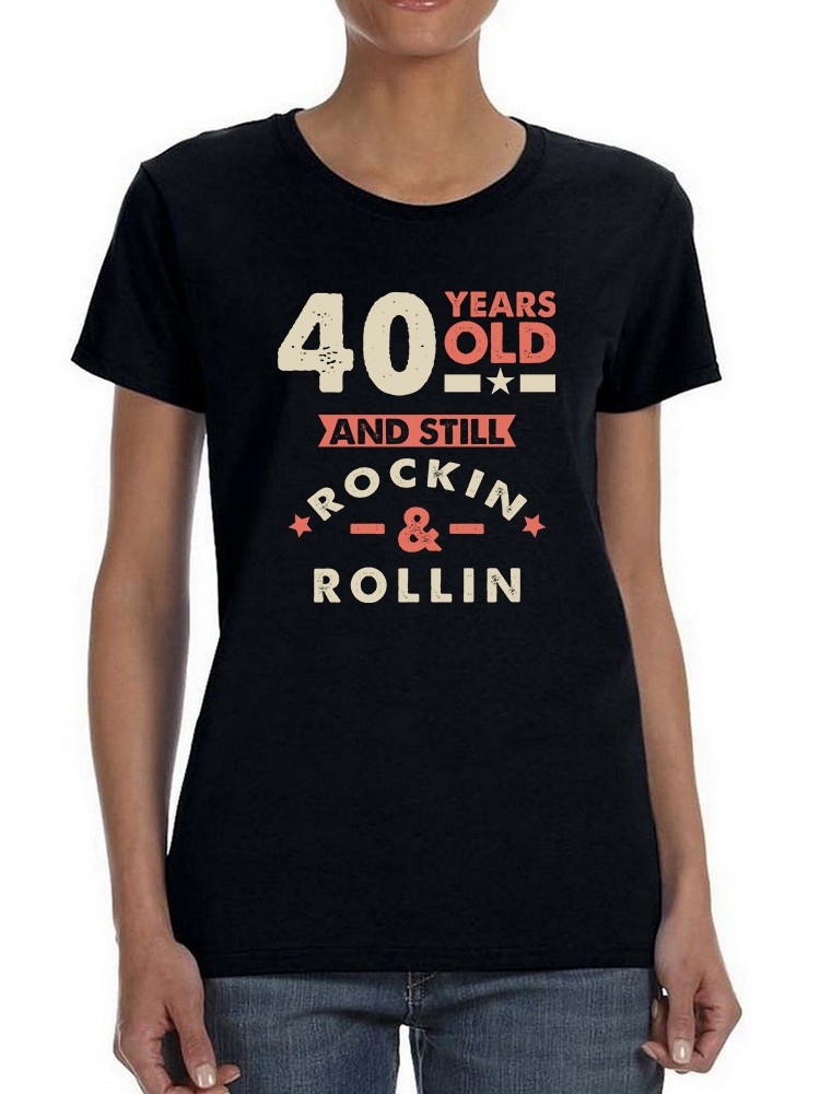 Foto 2 pulgar | Playera Smartprintsink para Mujer 40 Años y Sigo Rocanroleando