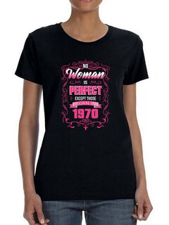 Foto 1 | Playera Smartprintsink para Mujer - Ninguna Mujer Es Perfecta, Excepto Las Nacidas en 1970