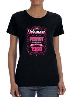 Foto 1 | Playera Smartprintsink para Mujer - Ninguna Mujer Es Perfecta, Excepto Las Nacidas En 1960