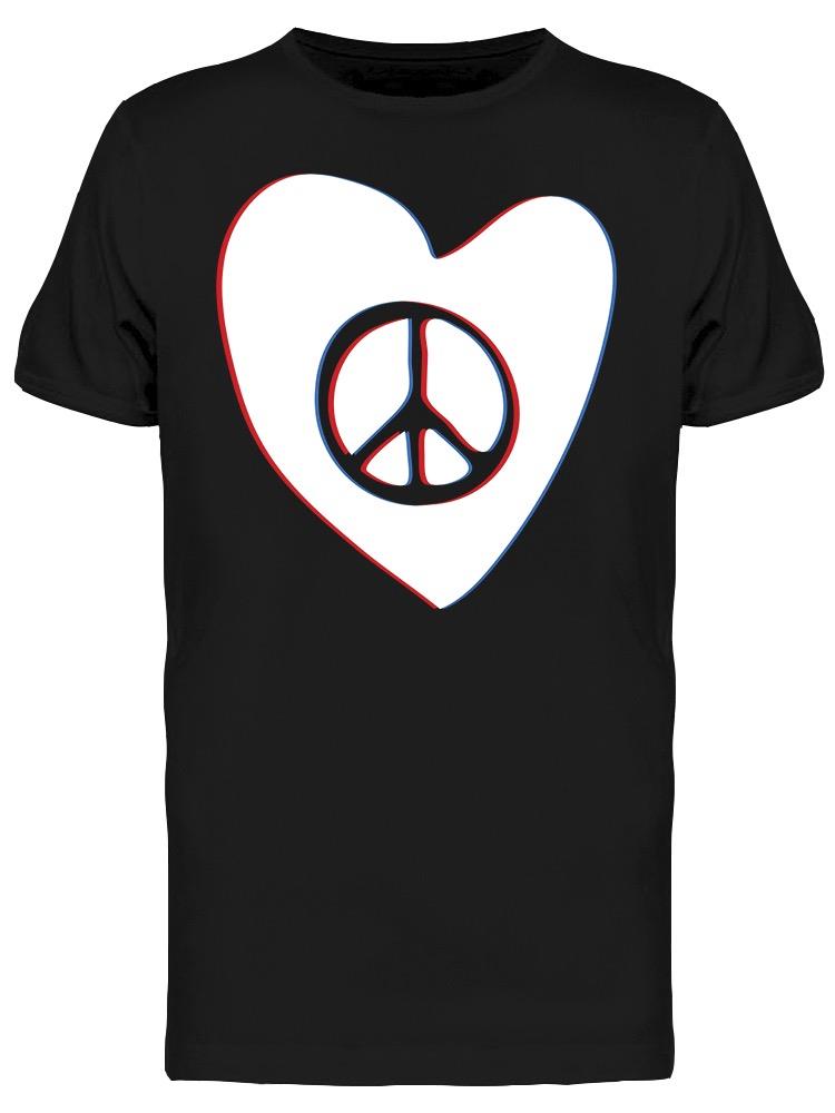 Foto 2 pulgar | Playera Smartprintsink color Negro para Hombre Corazón con Símbolo de Paz