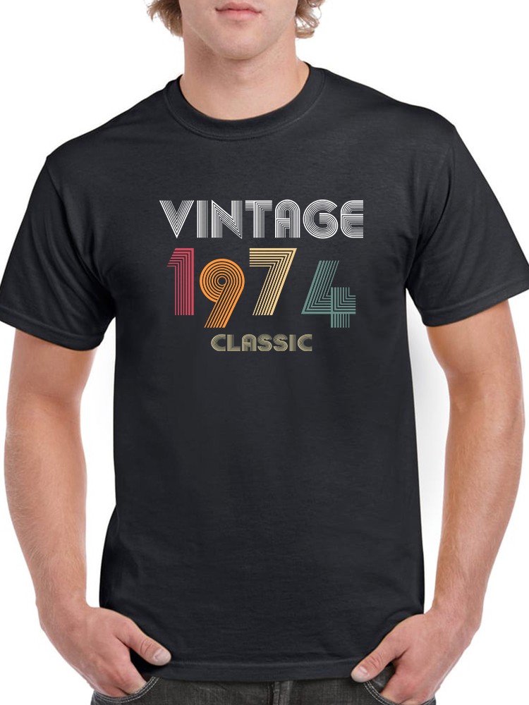 Playera Smartprintsink para Hombre Vintage 1974 Clásico