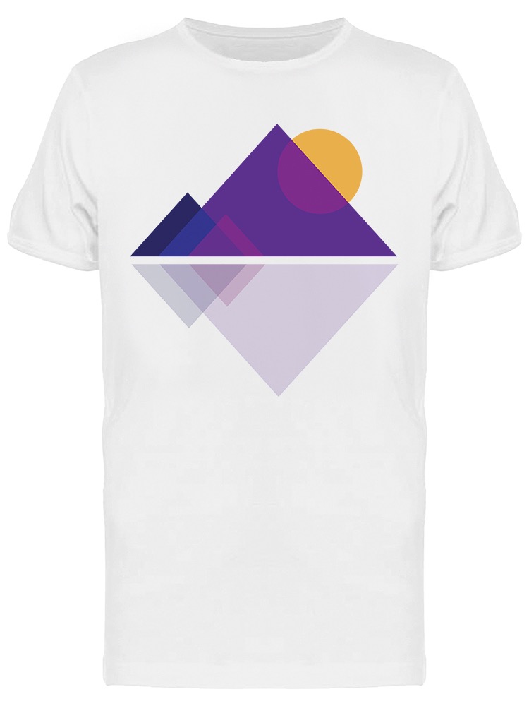 Playera Smartprintsink para Hombre - Arte Minimalista. Montañas y Sol