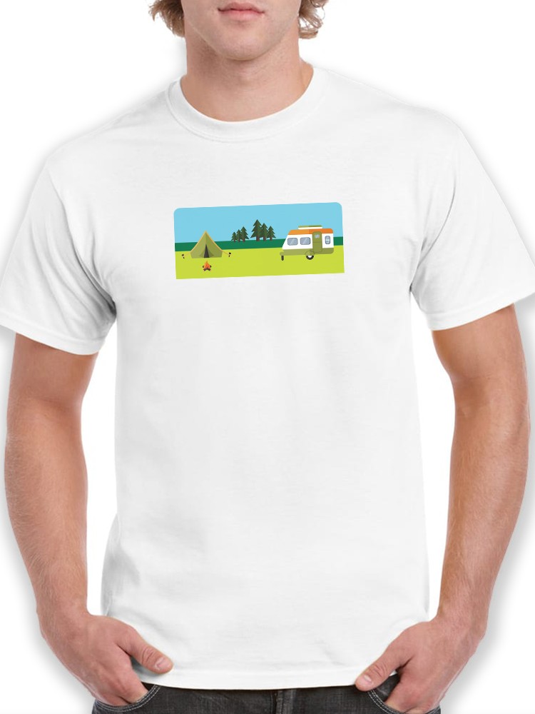Playera Smartprintsink Hombre Ilustración Zona de Campamento
