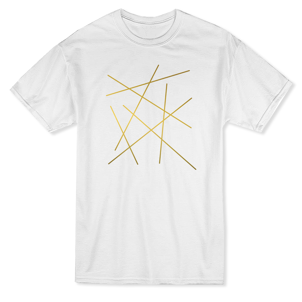 Playera Smartprintsink Hombre Arte Abstracto Líneas Doradas