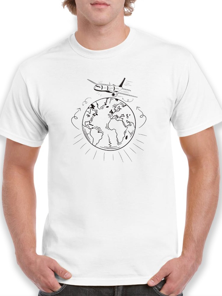 Playera Smartprintsink Hombre Avion Alrededor Del Mundo