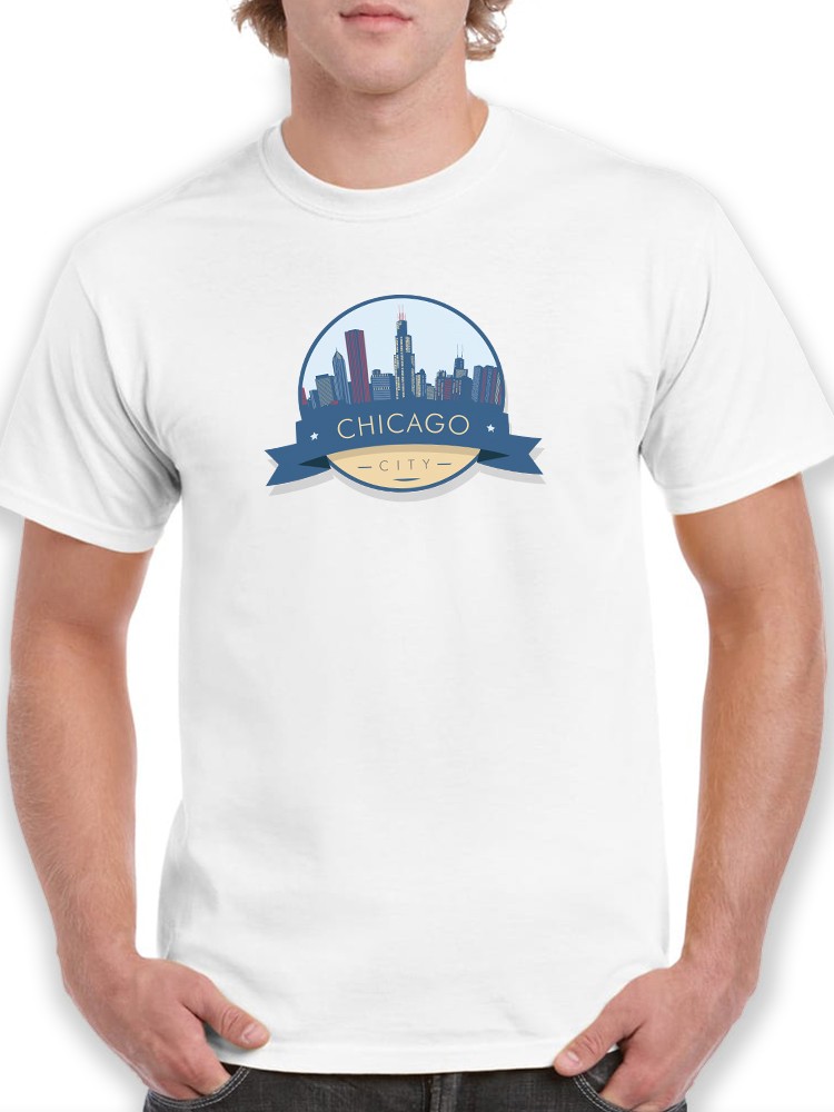 Playera Smartprintsink para Hombre - Ciudad de Chicago. Logo Con Rascacielos