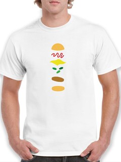 Foto 1 | Playera Smartprintsink Hombre Ilustración Capas De Hamburguesa