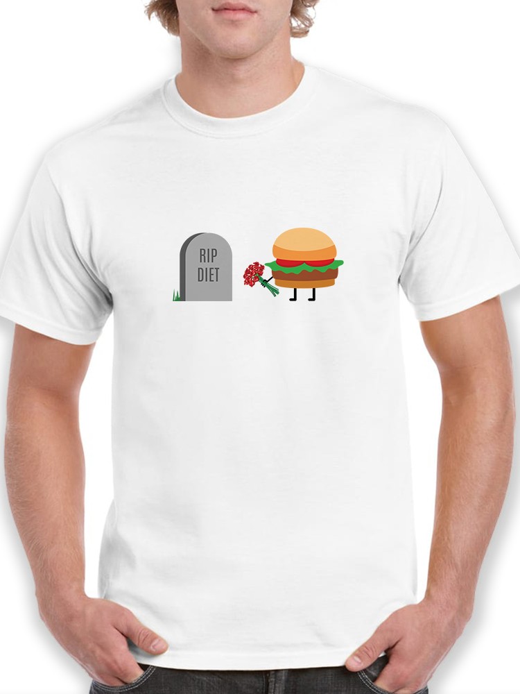 Playera Smartprintsink Hombre Ilustración Hamburguesa Dejando Flores A La Dieta