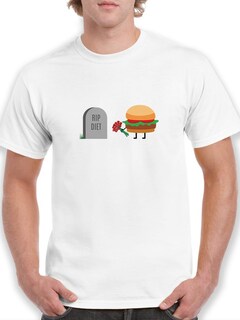 Foto 1 | Playera Smartprintsink Hombre Ilustración Hamburguesa Dejando Flores A La Dieta
