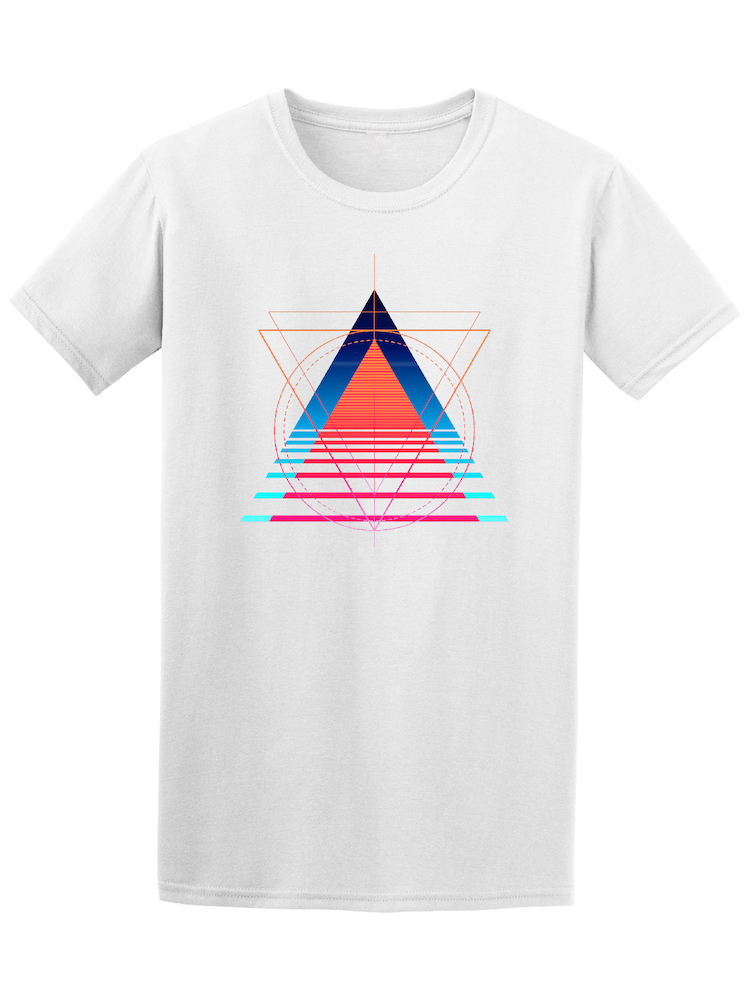 Playera Smartprintsink Hombre con Diseño de Arte Abstracto/ Pirámide 2d de Colores