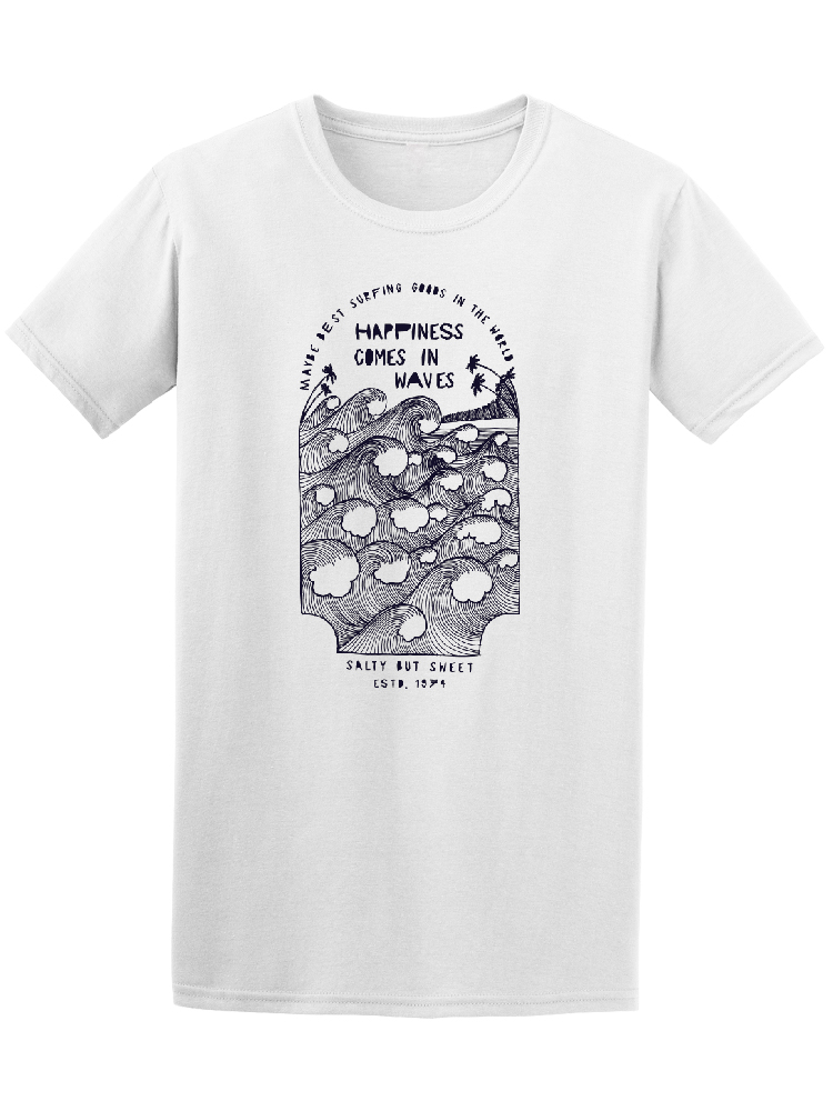 Playera Smartprintsink para Hombre - La Felicidad Viene En Olas