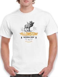 Foto 1 | Playera Smartprintsink color Blanco para Hombre Yellowstone Wyoming