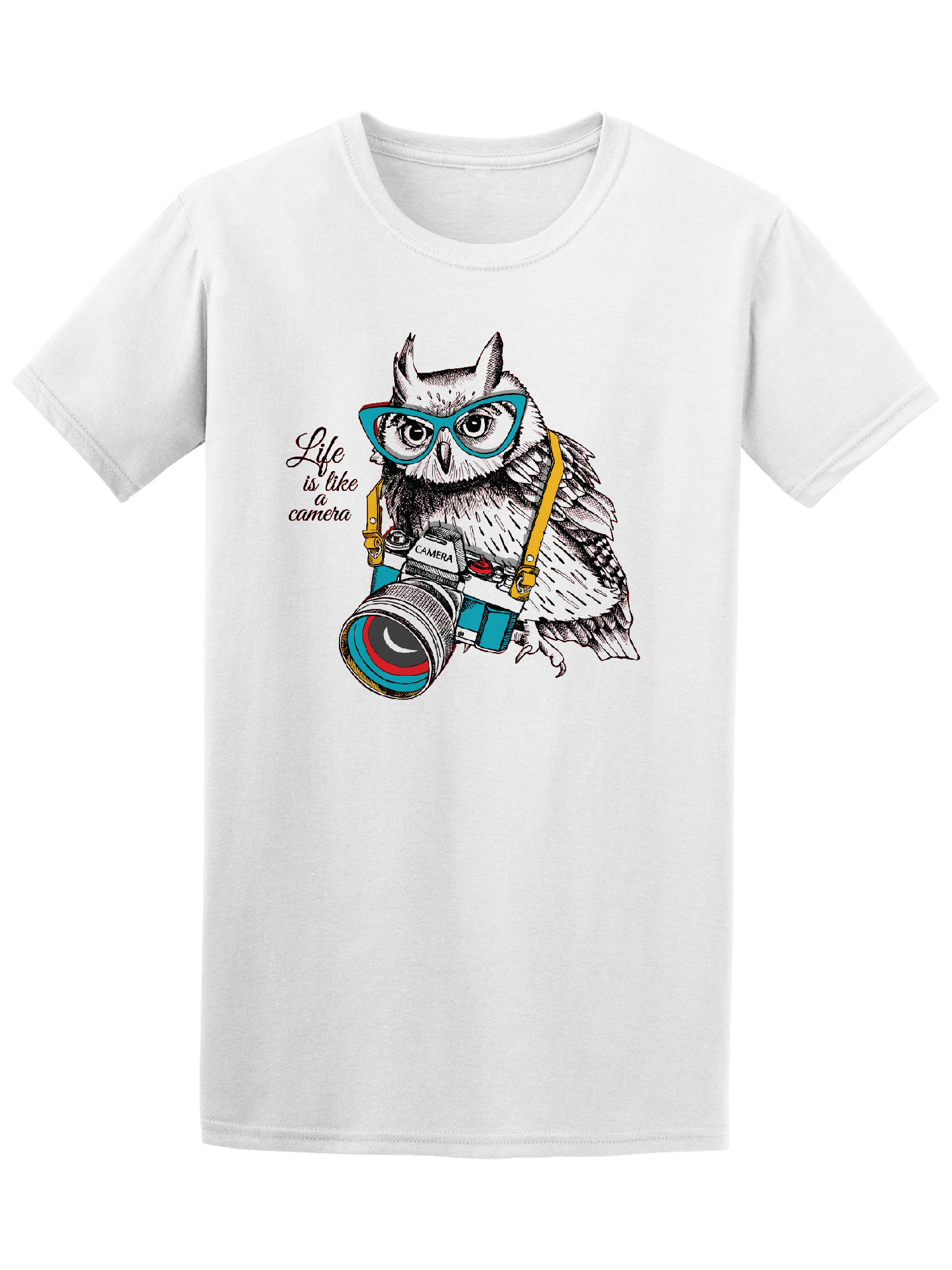 Playera Smartprintsink para Hombre - Buho con Cámara Profesional