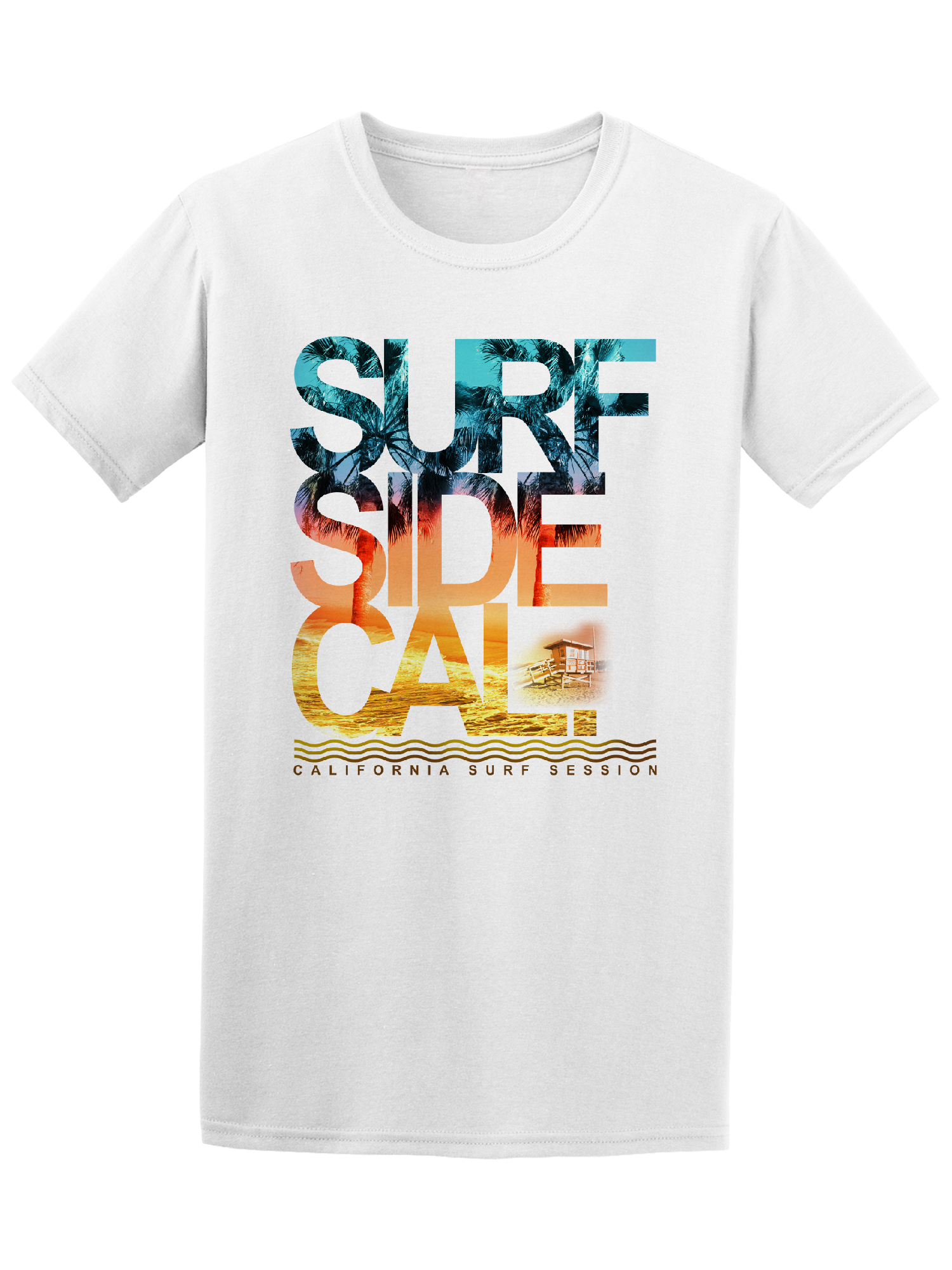 Foto 2 pulgar | Playera Smartprintsink Hombre con Diseño de Lado Surfer, California
