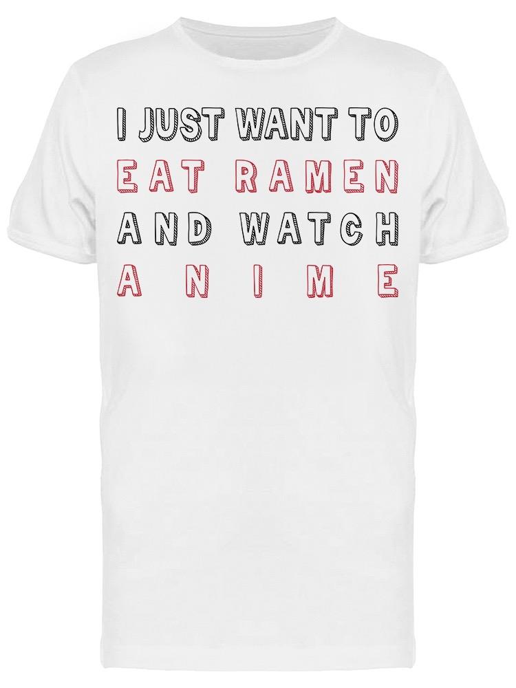 Playera para Hombre con Diseño Comer Ramen y Ver Anime