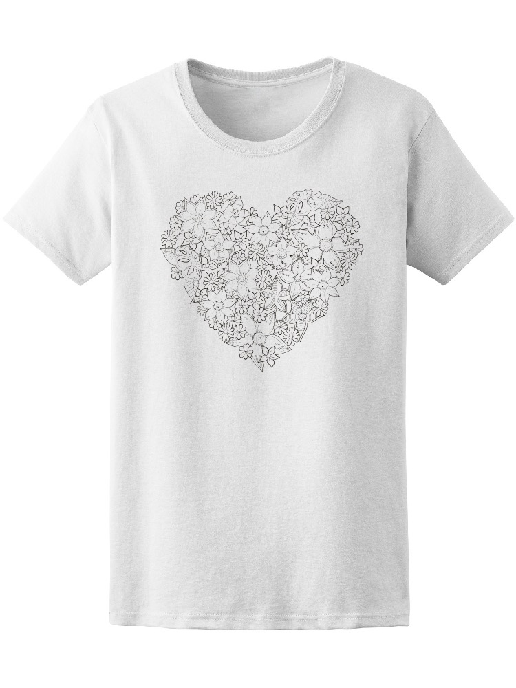 Foto 2 pulgar | Playera Smartprintsink Mujer Corazón con Flores