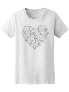 Foto 1 | Playera Smartprintsink Mujer Corazón con Flores