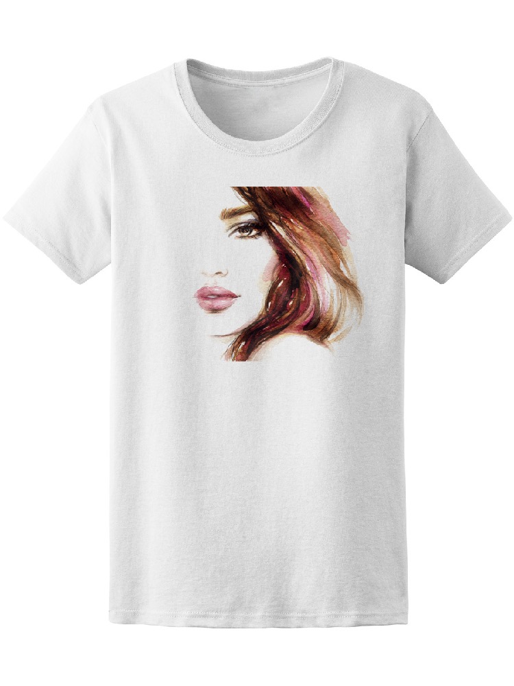 Foto 2 pulgar | Playera Smartprintsink Mujer con Cabello Rosa y Café