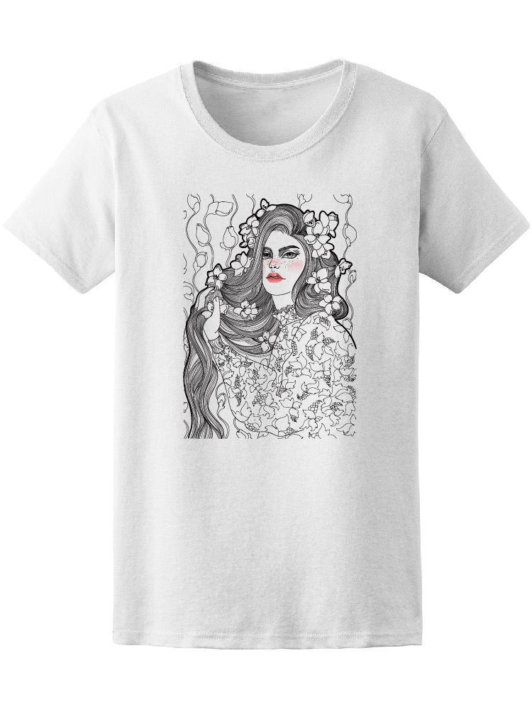 Playera Smartprintsink Mujer Art Nouveau Mujer con Flores