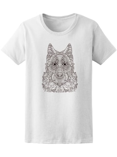 Foto 1 | Playera Smartprintsink Mujer Mándala de Lobo con Flores