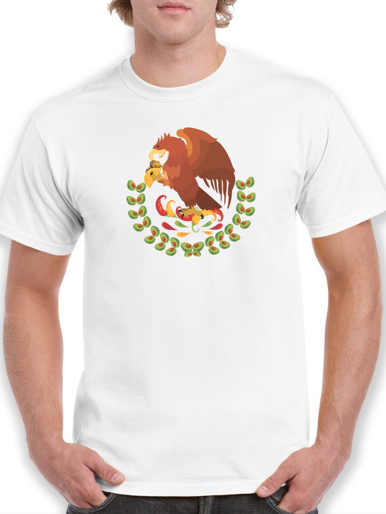 Playera Smartprintsink para Hombre Diseño Escudo de México y Tacos