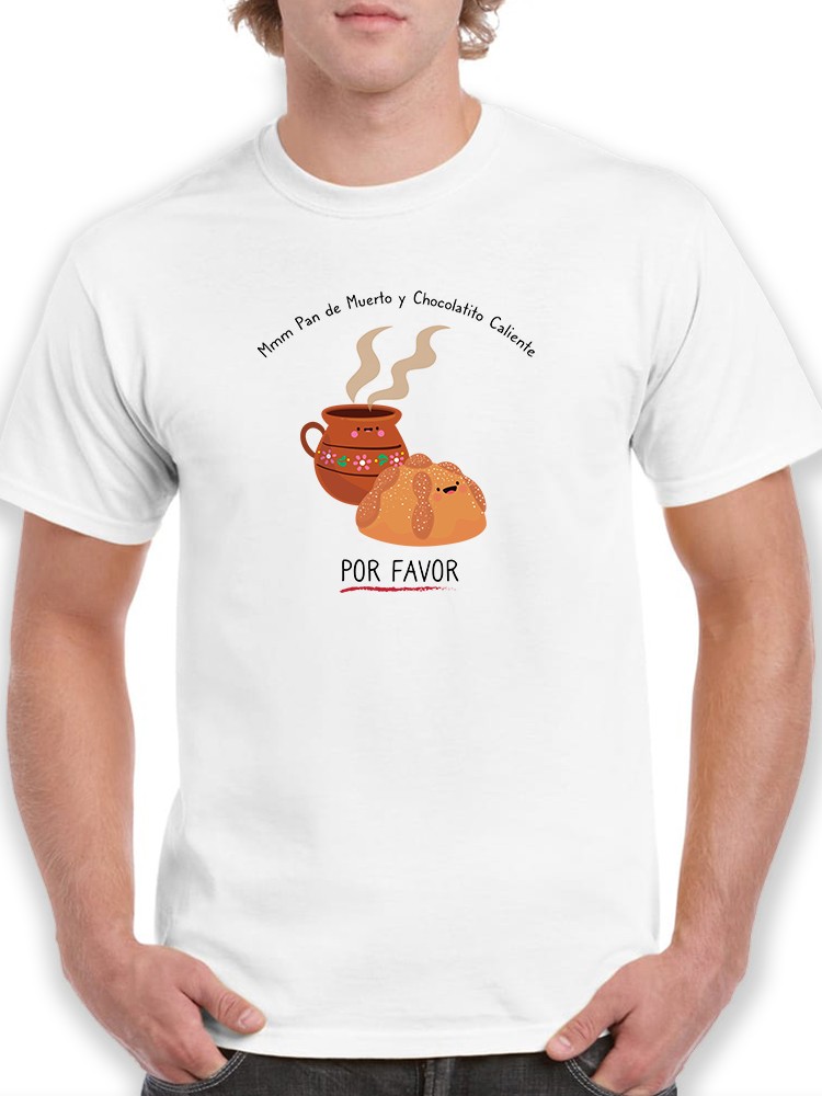 Playera Smartprintsink para Hombre Diseño Chocolate y Pan de Muerto