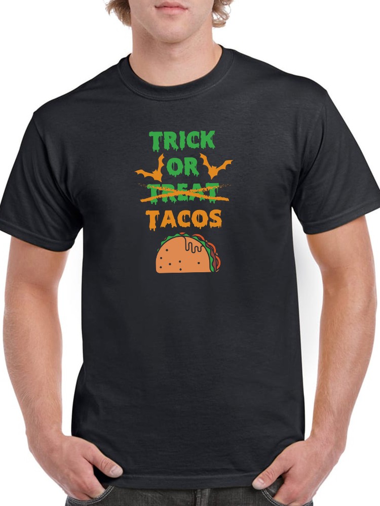 Playera SmartPrintsInk para Hombre Trick or Tacos