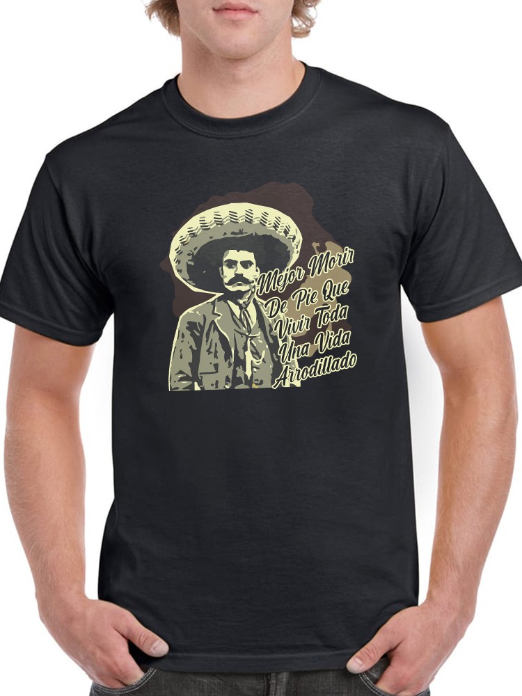 Playera SmartPrintsInk para Hombre - Estampado Mexicano Frase Zapata