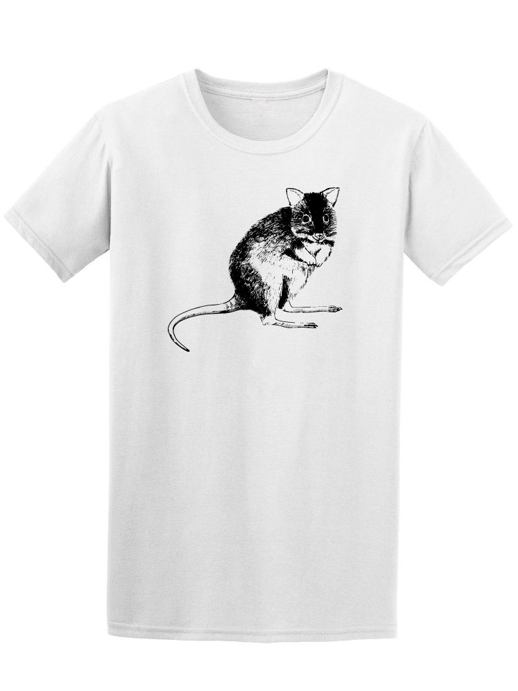 Foto 2 pulgar | Playera Smartprintsink color Blanco para Hombre - Ilustración a Lápiz Rata Canguro
