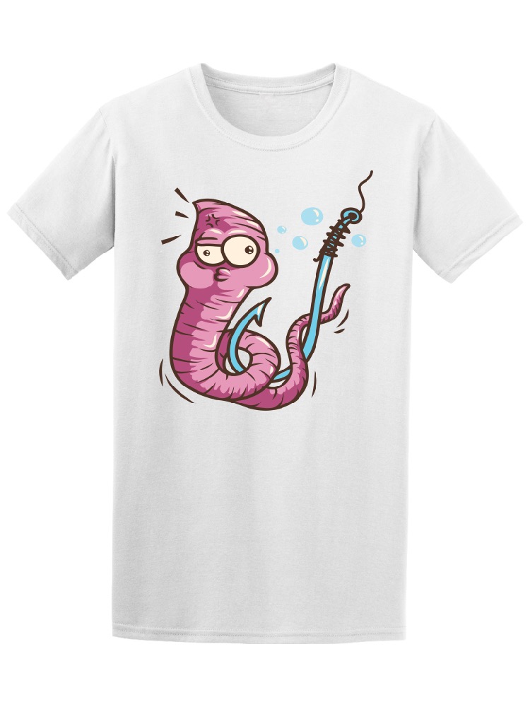 Foto 2 pulgar | Playera Smartprintsink color Blanco para Hombre - Gusano en Anzuelo