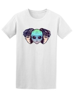 Foto 1 | Playera Smartprintsink color Blanco para Hombre - Alien con Rostro de Chico