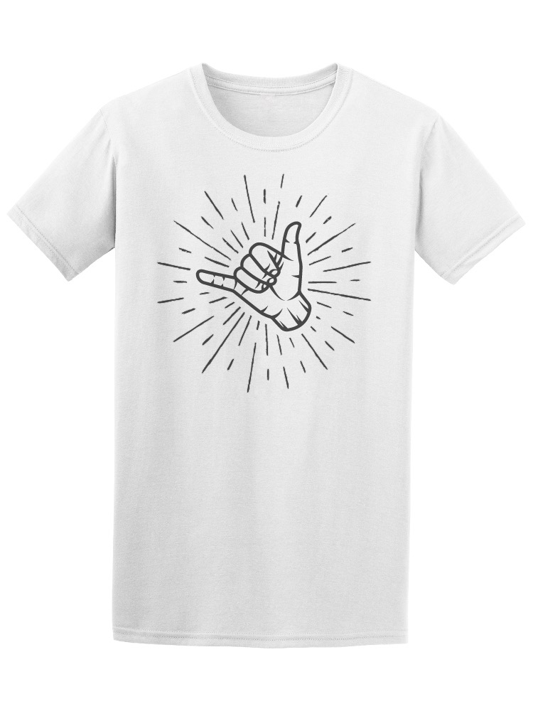 Foto 2 pulgar | Playera Smartprintsink color Blanco para Hombre - Mano con Gesto Surfista