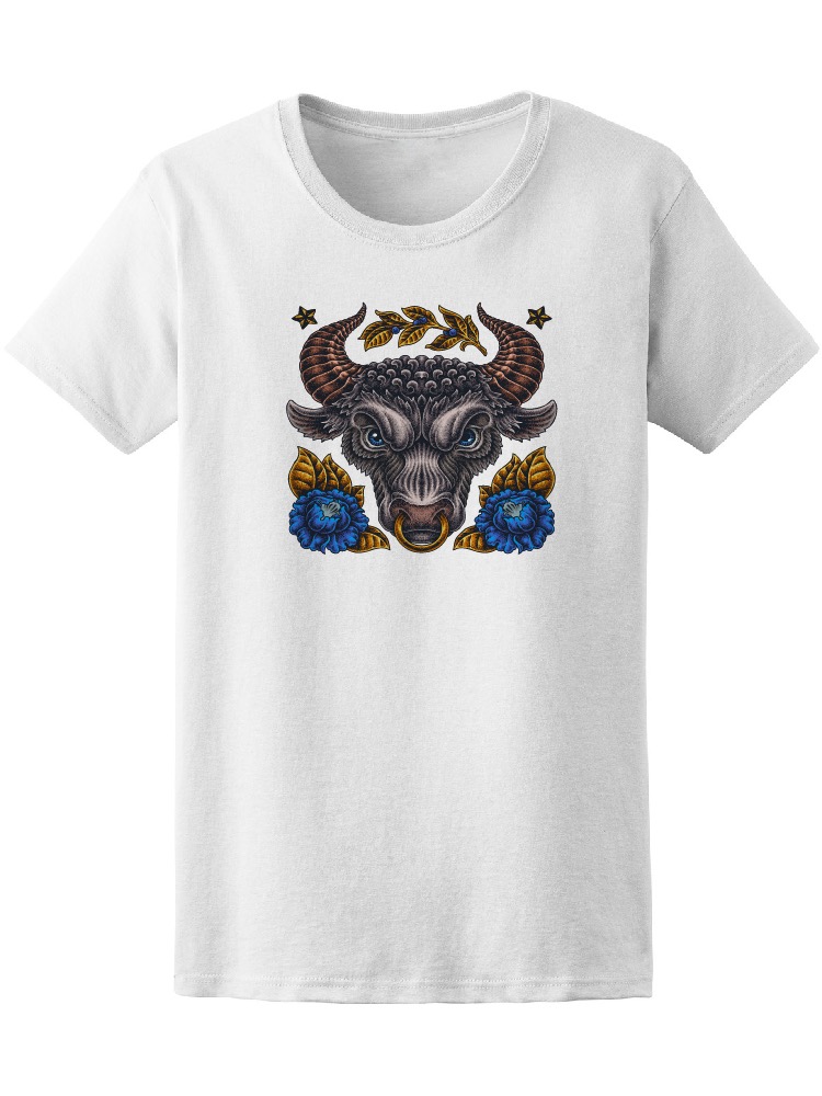 Foto 2 pulgar | Playera Smartprintsink color Blanco para Hombre - Tatuaje Americano. Cabeza De Toro
