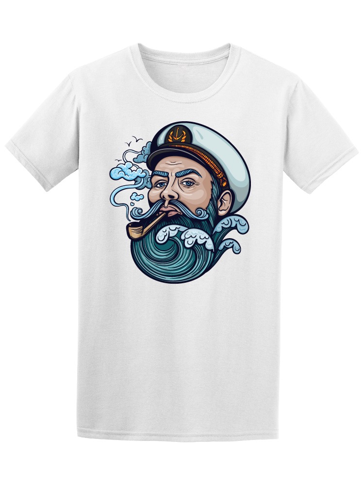 Foto 2 pulgar | Playera Smartprintsink color Blanco para Hombre - Marinero con Barba