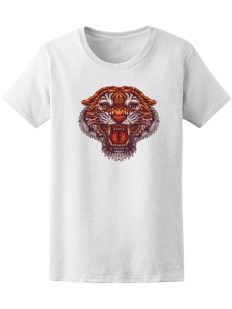 Playera Smartprintsink color Blanco para Hombre - Ilustración Rugido de Tigre
