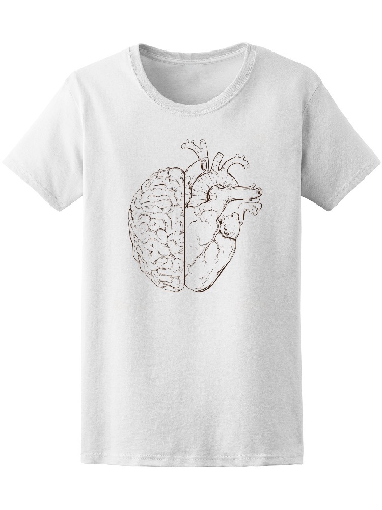 Playera Smartprintsink color Blanco para Hombre - Cerebro y Corazón
