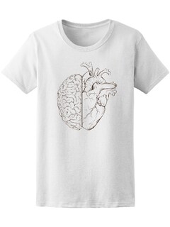 Foto 1 | Playera Smartprintsink color Blanco para Hombre - Cerebro y Corazón